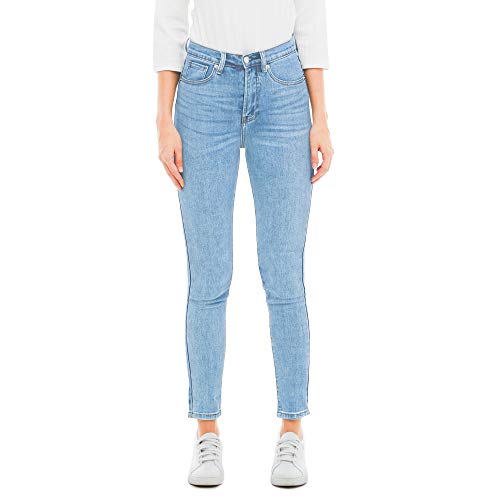 Jean skinny femme bleu taille haute parfait pour le bureau et les sorties