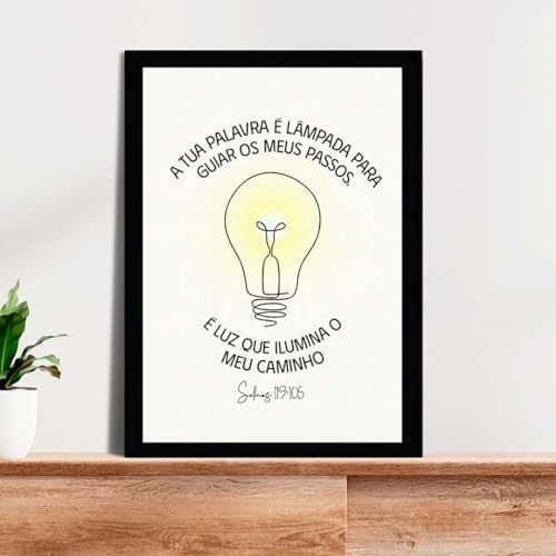 Quadro decorativo Cristão Lâmpada! Quadro com frase cristã; Bíbli...