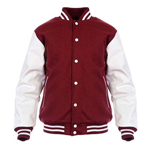 Women Varsity Jacket Genuine Leather Sleeve and Wool Blend Letterman Ladies Girls College Varsity Jackets2