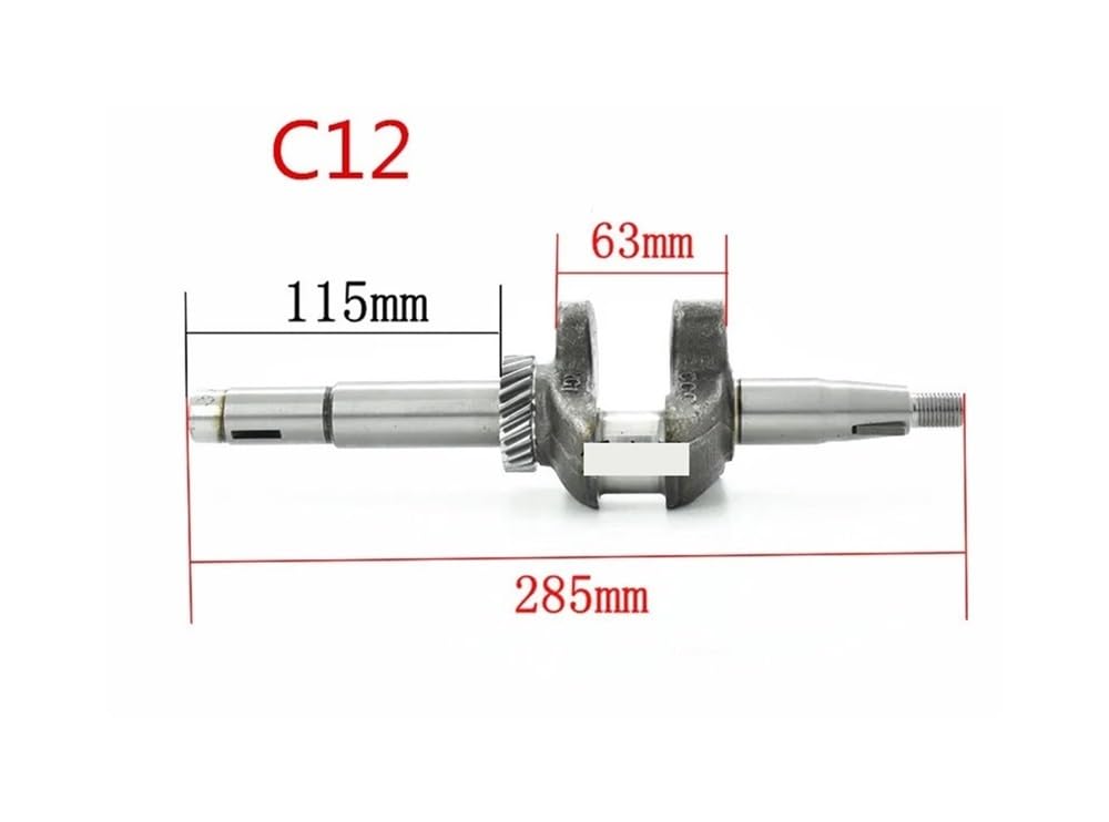 Cigüeñal C12/C14 Compatible con Motor GXV160 5.5HP HRJ216, Repuesto de Eje Principal de cigüeñal for cortacésped. Herramientas de jardín(C12)