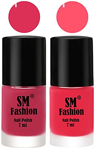 Image of Long Lasting Nail Polish | Nail Paint Combo 7 ml Each) - Set of 2 Dusty Pink-Dark Pink