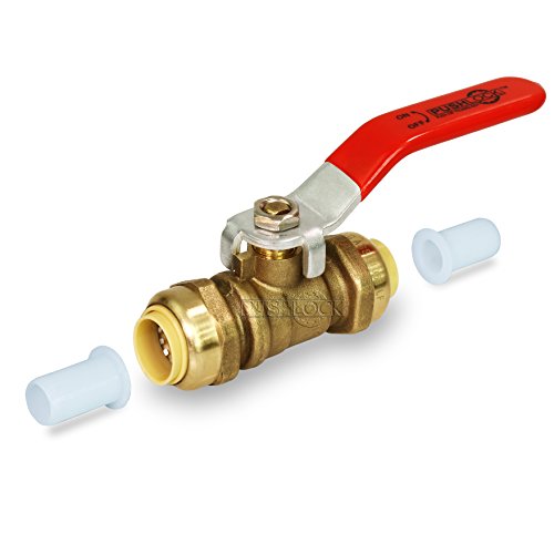 Supply Giant Vqcw34 Full Port Fit Ball Valve Water Shut Off Push To Connect Pex,Copper, Cpvc, 3/4 Inch, Brass #TOP2