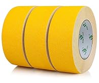 Anti-Slip Grip Tape: Non-skid stair tapes yellow 50mm wide increase the security of your venue help maintain safety culture reducing the risk of injury and broken bones Yellow color: Yellow antislip step tape 2 inch wide easy to use at home school of...