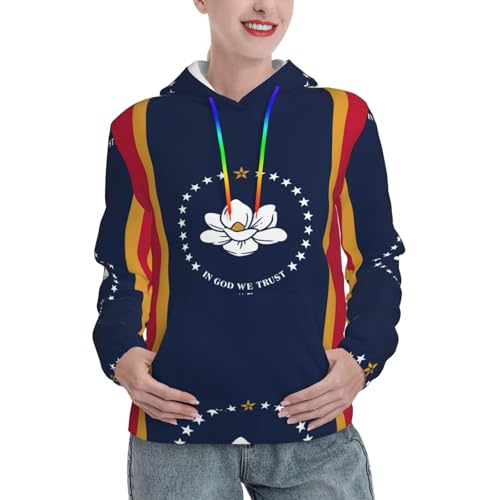 Sweat à capuche thermique et doux Mississippi avec grande poche frontale pour femme