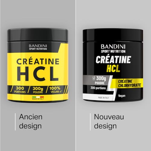 Bandini® Créatine HCL en poudre 300g - Saveur très forte et intense, mais 100% PURE - Évitez-la si vous êtes sensible au goût ACIDE - Sport et pré-entraînement - 100% Vegan - Chlorhydrate de creatine – Image 4