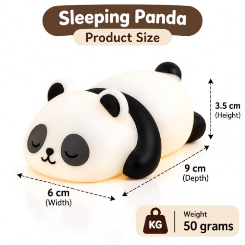 Image of Cute Sleeping Panda Night Light Lamp Battery Operated Table and Desk Decorations Gift Pandas (Sleeping Panda)