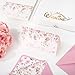 Whaline 50 Pack Pink Flower Thank You Cards Floral Thank You Greeting Note Cards Boxed with Envelope Sticker for Wedding Bridal Shower Birthday Baby Shower