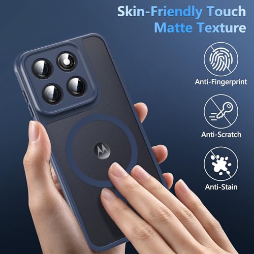 Image of For Motorola Edge 2026 Case,Magnetic [38 N52 Magnets] Military Grade Drop Protection Moto Edge 2026 case-Full Camera Protection Slim Matte Anti-Slip Phone Cover Protector for Motorola Edge 2026, Blue