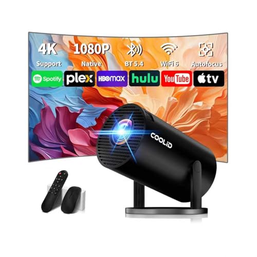 Mini Vidéoprojecteur 1080P, Portable Projecteur 4K avec Android TV, Projecteur Video Supporté pour...