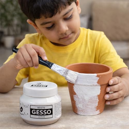 Image of Little Birdie Acrylic Gesso White 225 ML | Premium Water-Based Gesso for Acrylic, Oil Painting & Mixed Media | Water-Resistant Primer for Canvas, Wood, Paper & More