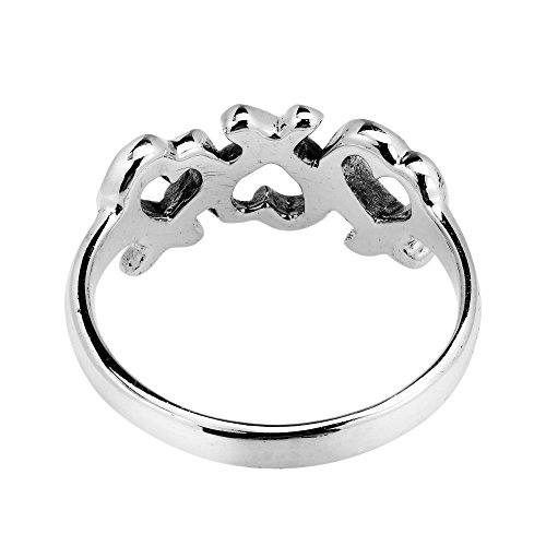 AeraVida Infinity Love Triple Hearts .925 Friendship Sterling Silver Promise Ring | Cute Wedding Rings For Women | Chic Comfort Fit Silver Rings for Women | Love Symbol | Sterling Silver Rings Sizes 6-94