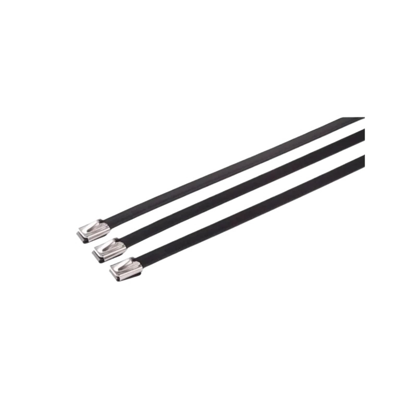 Fascette per Cavi 10-100 Pezzi in Acciaio Inox Nero Fascette for Cavi rivestite in plastica Fascette for Cavi in ​​Metallo con Cerniera di Scarico Multifunzionale da 8 mm(50PCS,8x300mm)