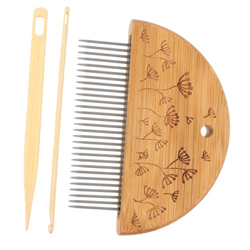 VILLCASE Wooden Loom Comb Set Weaving Tools Knitting Needle Tapestry Making Kit Handmade Crafts