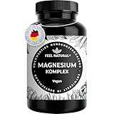 Magnesium Komplex – 180 Kapseln mit 400mg elementarem Magnesium pro Tagesdosis – aus 4 hochwertigen Verbindungen: -Oxid, Citrat, Bisglycinat & -Malat – hochdosiert