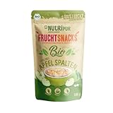 NutriPur Fendures de pommes lyophilisées BIO : 100 g Pommes séchées sans sucre - Pomme lyophilisée - Chips de pommes sans sucre ajouté - Fruits secs