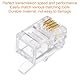 QUARKZMAN Telefonmodularstecker männlich RJ9/RJ10/RJ22 Anschlüsse, Kupferkern 4P4C klar 40 Stück