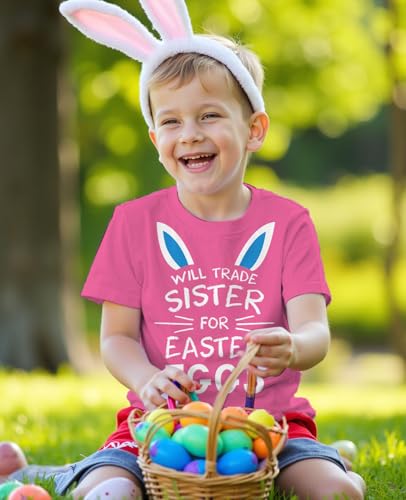 Tstars Will Trade Sister for Easter Eggs Funny Sibling Easter T-Shirt for Toddler & Youth Boys & Girls2