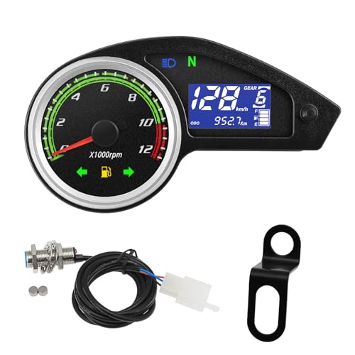 MAIMEIMI Universal Motorcycle Speedometer Gauge Digital Speedometer for Motorcycle LCD