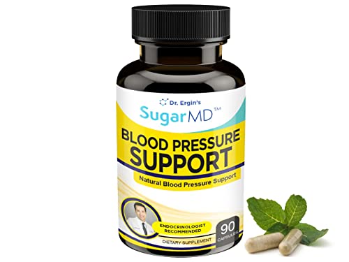 Dr. Ergin's SugarMD Advanced Natural Blood Pressure Support Supplement. Hawthorn, Hibiscus, Juniper Berry, Green Tea Leaf, Garlic & More. Take 1 to 4 Daily for Desired Result (90 Capsules)