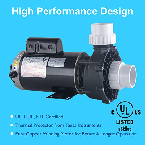 Image of SPA Pump, 5 Horsepower Hot Tub SPA Pumps - 2 Speed LX SPA Pump Motor 220-240V, 56 Frame(Y), Connect 2.5 inch Plumbing (Mode: 56WUA500-II）