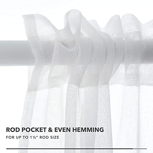 Deconovo Gradient Sheer Curtains - Faux Linen Apple Green Ombre Voile Curtains 84 Inches Long, Apple Green, 2 Panels, Rod Pocket Sheer Curtains For Living Room, 52X84 Inch #TOP5