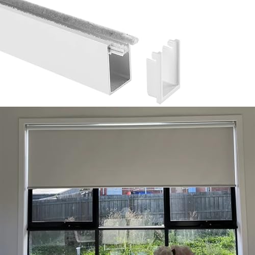 50/60/70/80in Blackout Light Blockers Side Tracks for Shades White Window Curtain Strips (42in/106.6cm) Perfect for Total Darkness & Privacy