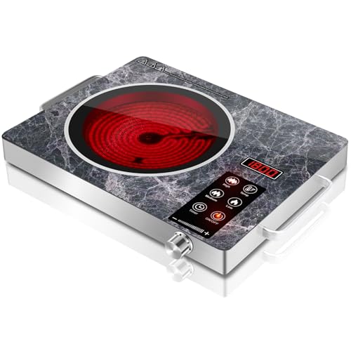 GRACEALL 1800W Infrared Single Burner Electric Cooktop