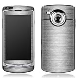  Samsung Omnia HD I8910 Autocollant Protection Film Design Sticker Skin Metal Look Argent Paillettes Métal