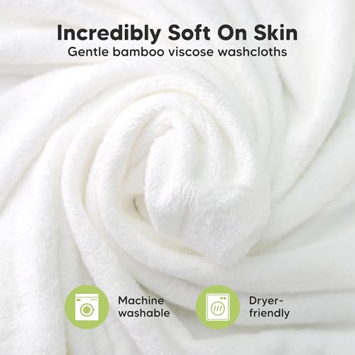 Image of 6-Pack Baby Washcloths - Soft Absorbent Viscose from Bamboo Washcloths for Face, Body, Baby Towels for Newborn, Kids, Toddlers, Infant, Gentle on Sensitive Skin, 10x10 Reusable Face Towels (Khaki)