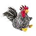 Folkmanis Barred Rock Rooster Hand Puppet, Black, White, Red, Yellow