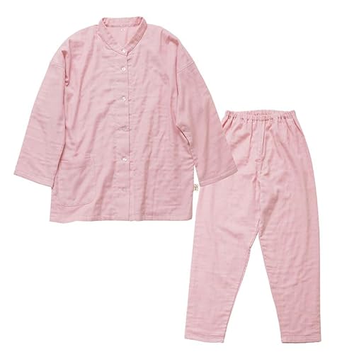 moun 3重ガーゼ レディースパジャマ 綿100% 日本製 Lサイズ(ピンク) 京都府 京田辺市