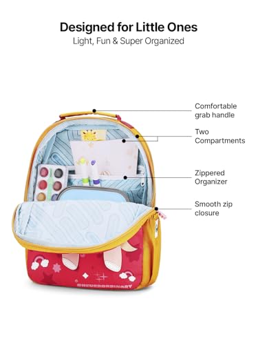 Image of uppercase Fantasy School Bag for Kids | Preschool Lightweight 9L Capacity Backpack for 3-5 Years Boys & Girls | Padded Comfortable Adjustable Shoulder Straps & Name Card | Spacious & Multiple Pockets