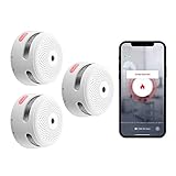 X-Sense Wi-Fi Smoke Detector, Wireless Smart Fire Smoke Detector with Replaceable Lithium Battery & Silence Button, Auto Self-Check Function, XS01-WT, Pack of 3