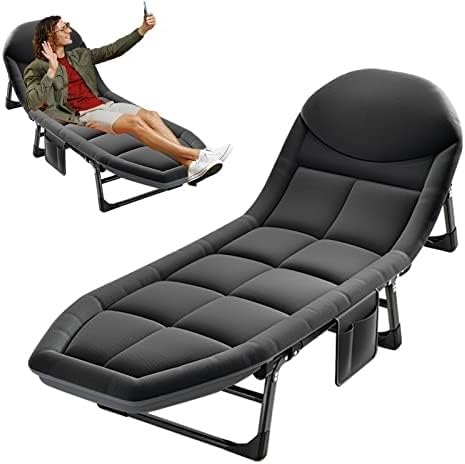 Silla plegable portátil ligera para exteriores con cama ajustable para playa, camping, nics y relaxat, perfecta para comodidad