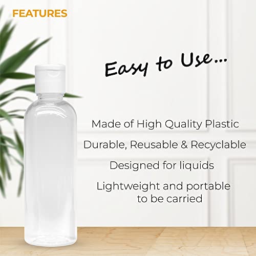Image of MAPPERZ Empty Clear Refillable Bottles Travel Size, Cosmetic Containers Small Leak Proof Squeeze Bottles with White Flip Top Cap for Toiletries, Shampoo, Round, 100ml, Pack of 12
