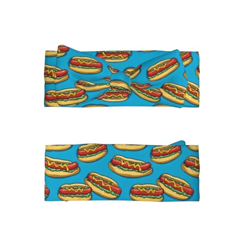 Cartoon Hot Dog Blue Cute Baby Girl Bows And Headbands 6-12 Months For Baby Girls Newborn Infant Toddlers2