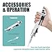 WHIPIN Continuous Pipettes, Adjustable Volume Laboratory Dispenser, 5 Adjustable Gears, Continuous Dispensing 48 Times, 0.5ml-50ml Pipettes, Standard 5ml Nozzle, for Chemical, Industry