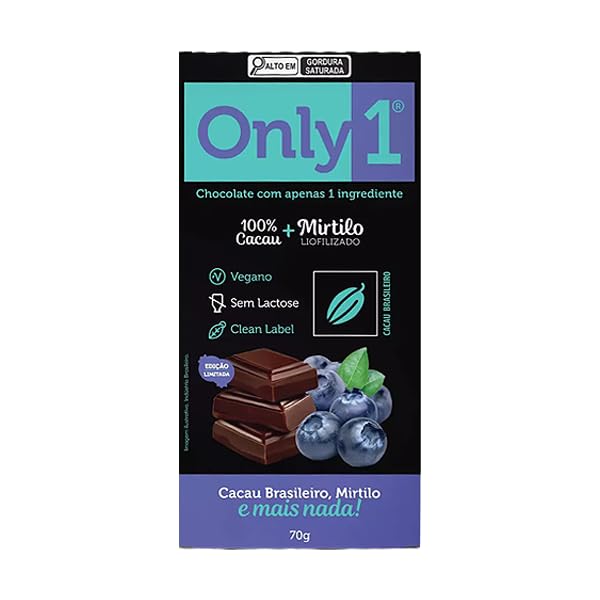 Chocolate 100% Cacau com Mirtilo Sem Lactose Vegano (Only1) Only4