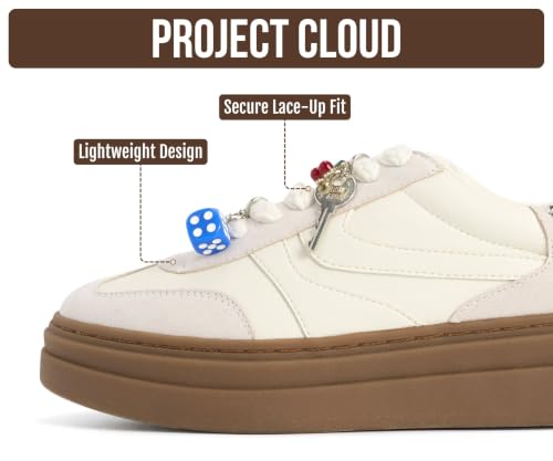 Image of Project Cloud Platform Sneakers for Women Footwear - Memory Foam Insole Womens Shoes, Lightweight and Non-Slip Sole Lace Up Fashion Sneakers for Women 2026 (Volley)