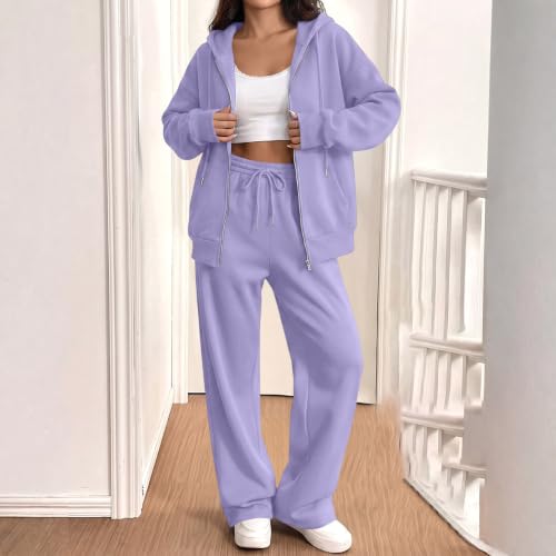 SdGgsgv Womens Sweat Set Hooded Sweatshirts Jogger Pants Gym Sweat Sets - image 2