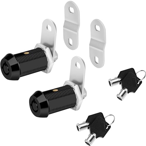Image of Sissinda RV Storage Locks, Keyed Alike, 1-1 /8' Fits 7 /8' Max Door Thickness, Camper Trailer Cabinet Locks (Black 1-1 /8 Inch 2Pack)