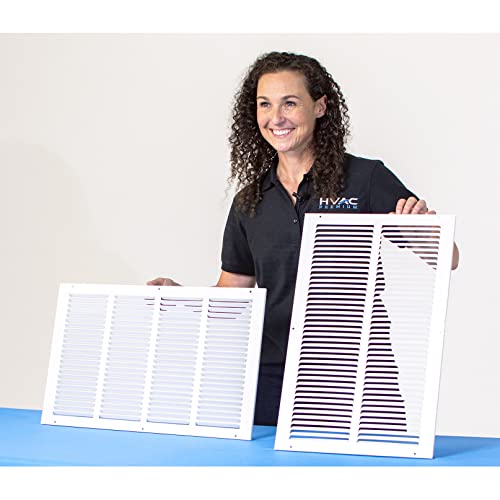 24"W X 6"H Steel Return Air Grilles - Sidewall And Ceiling - Hvac Duct Cover - White [Outer Dimensions: 25.75"W X 7.75"H] #TOP6