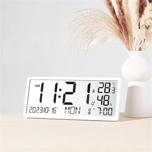 Horloge pour température humidité date temps affichage mur clock noire - 3