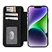 Case-Mate Wallet Folio iPhone 14 Plus Case - Black [10FT Drop Protection] [Compatible with MagSafe] Magnetic Flip Folio Cover Made with Genuine Pebbled Leather, Landscape Stand, Cash & Card Holder