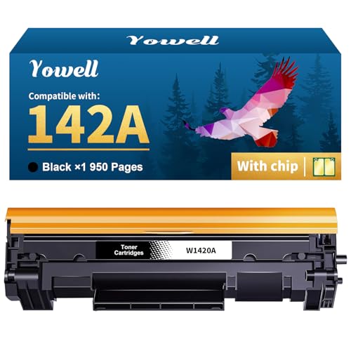 Yowell 142A W1420A Tonerkartusche Mit Chip Kompatibel für HP 142A W1420A 142X W1420X für HP LaserJet MFP M140w Toner für LaserJet M110w M110 MFP M139w M139 M140w M140 (1 Schwarz)