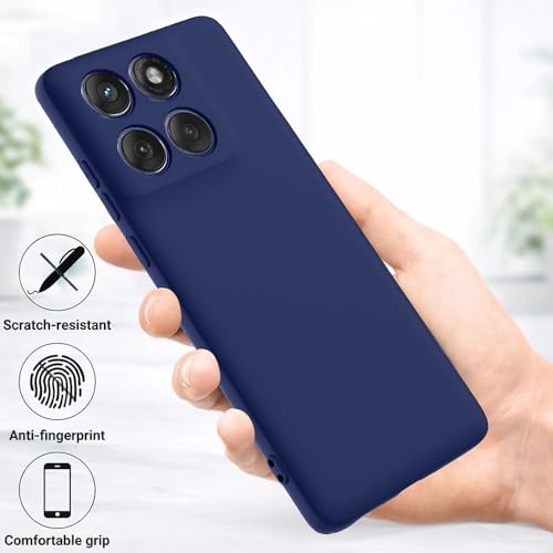 Image of Casotec Back Cover Compatible with Motorola Moto Edge 70 Fusion 5G | Full Camera Protection | Premium Liquid Silicon Case | Flexible Bumper Case for Motorola Moto Edge 70 Fusion 5G (Blue)