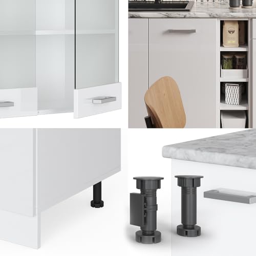 Vicco Singleküche R-Line, Weiß Hochglanz/Weiß, 160 cm ohne Arbeitsplatte