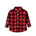 Little Boys Long Sleeve Plaid Shirts Toddler Kids Button Down Flannel Shacket Jackets Fall Casual (Red, 18-24 Months)