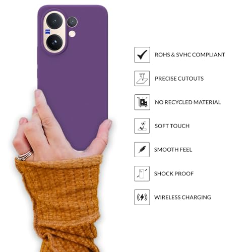 Image of SPRIG Compatible with Vivo V60 Premium SilkTone Back Cover Drop Tested Shock Proof Mobile Case for Men, Women, Boys and Girls with Camera Protection (Purple)