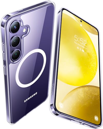 TORRAS Magnetic Guardian Designed for Samsung Galaxy S24 Case 6.2' Compatible with MagSafe, Never Yellowing, Military Grade Drop Tested Hard Back Slim Protective Clear Case for Samsung S24 Case, Clear